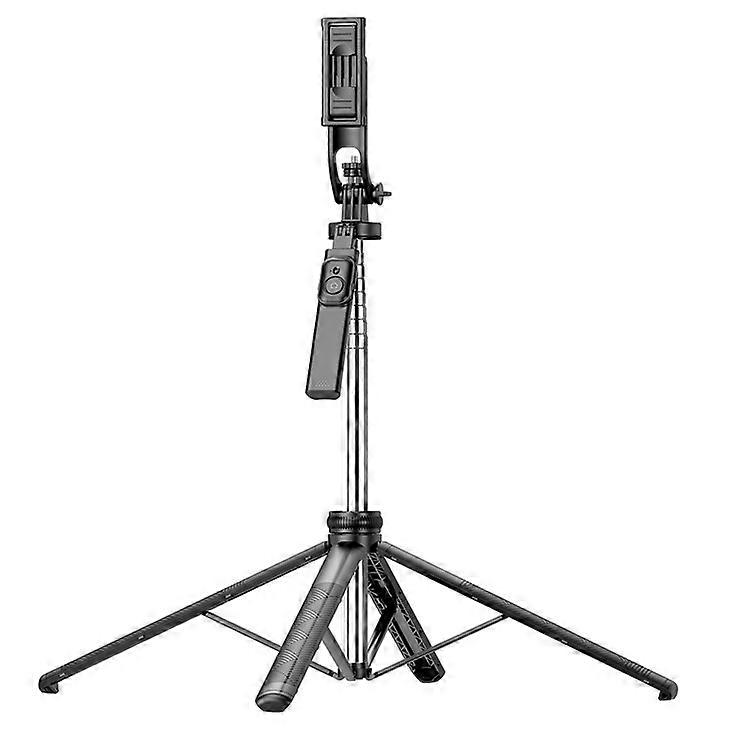 C19 1810mm 8-section Extendable Panoramic 4-Leg Tripod Stand Folding Selfie Stick for Streaming and Vlogging
