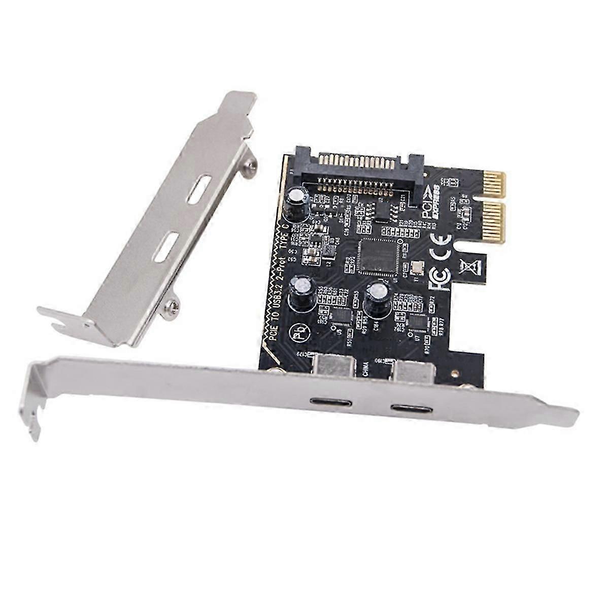 PCIe X1 to Dual USB-C 3.2 Gen1 5Gbps Expansion Card with ASM1042 for Desktop
