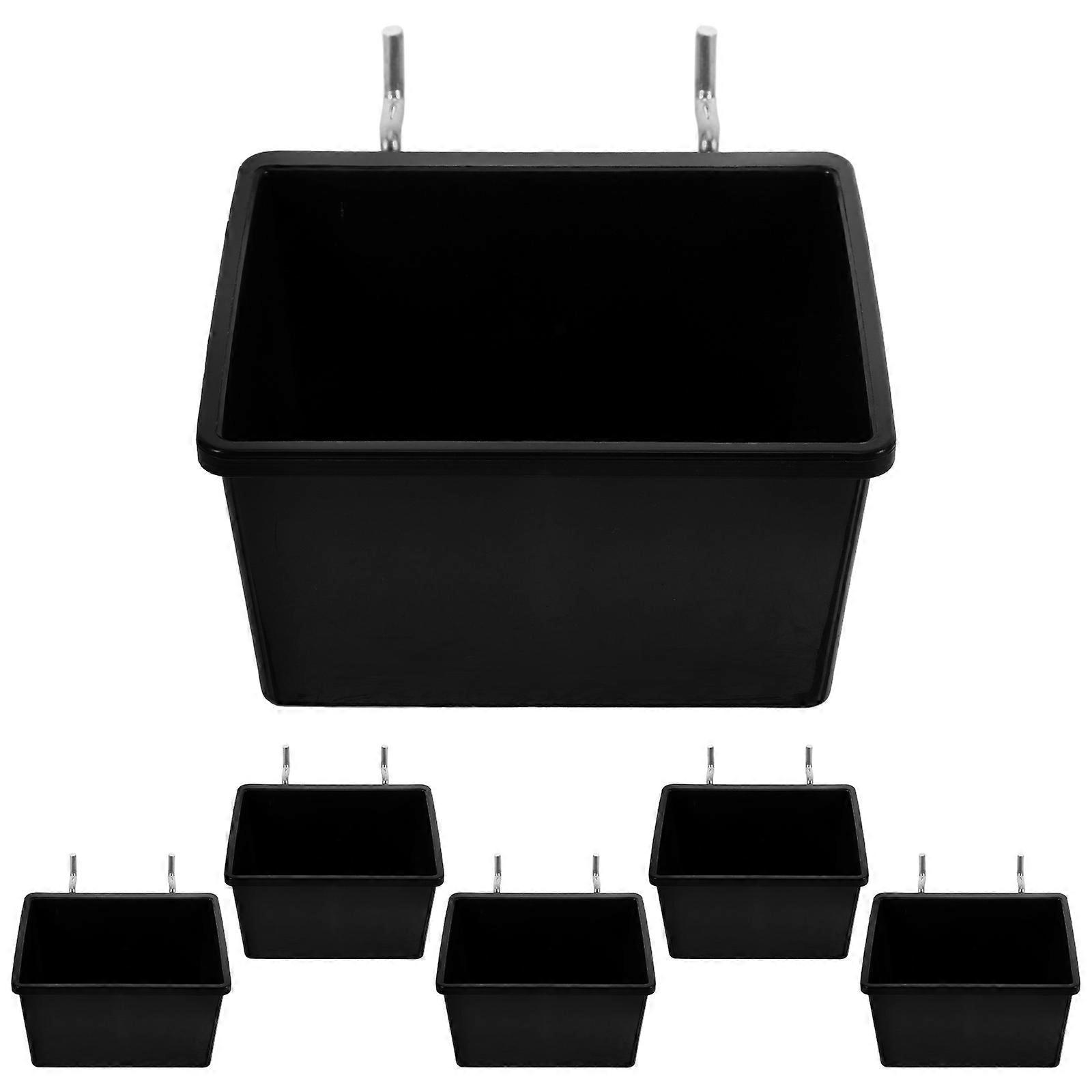 6 Pack Pegboard Bins with Hooks – Durable Plastic Tool Storage Organizer for Workshops, Garages & Cluttered Workspaces – Modular Hanging Accessories