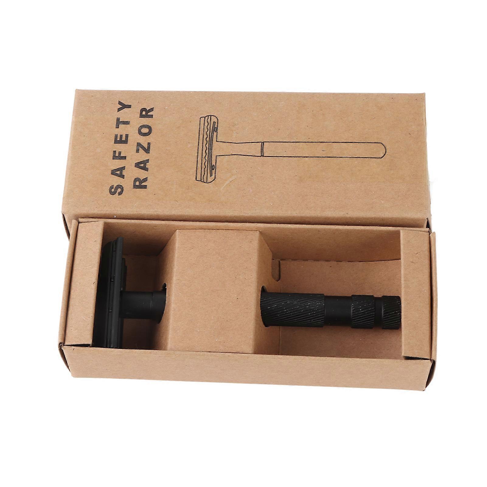 Vintage Manual Beard Clipper Shaving Tool with 10 Blades for Home Travel