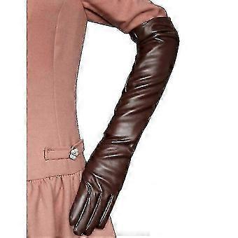Handschuhe Damen Handschuhe Silky Futter Über Ellbogen Fäustling 50cm Onq Braun S