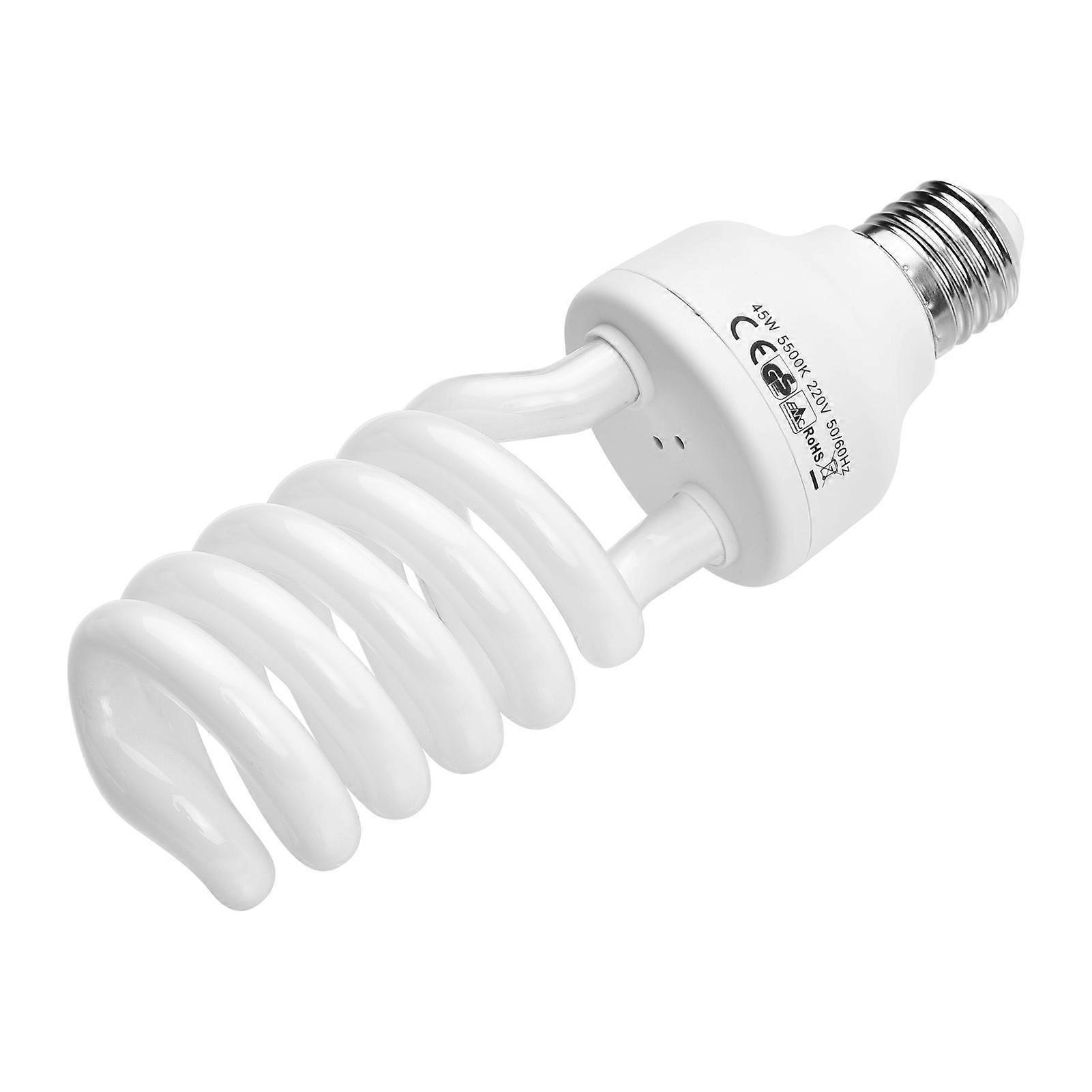 Andoer Spiral Fluorescent Light Bulb 45W 5500K Daylight E27 Socket Energy Saving for Studio Photography Video Lighting