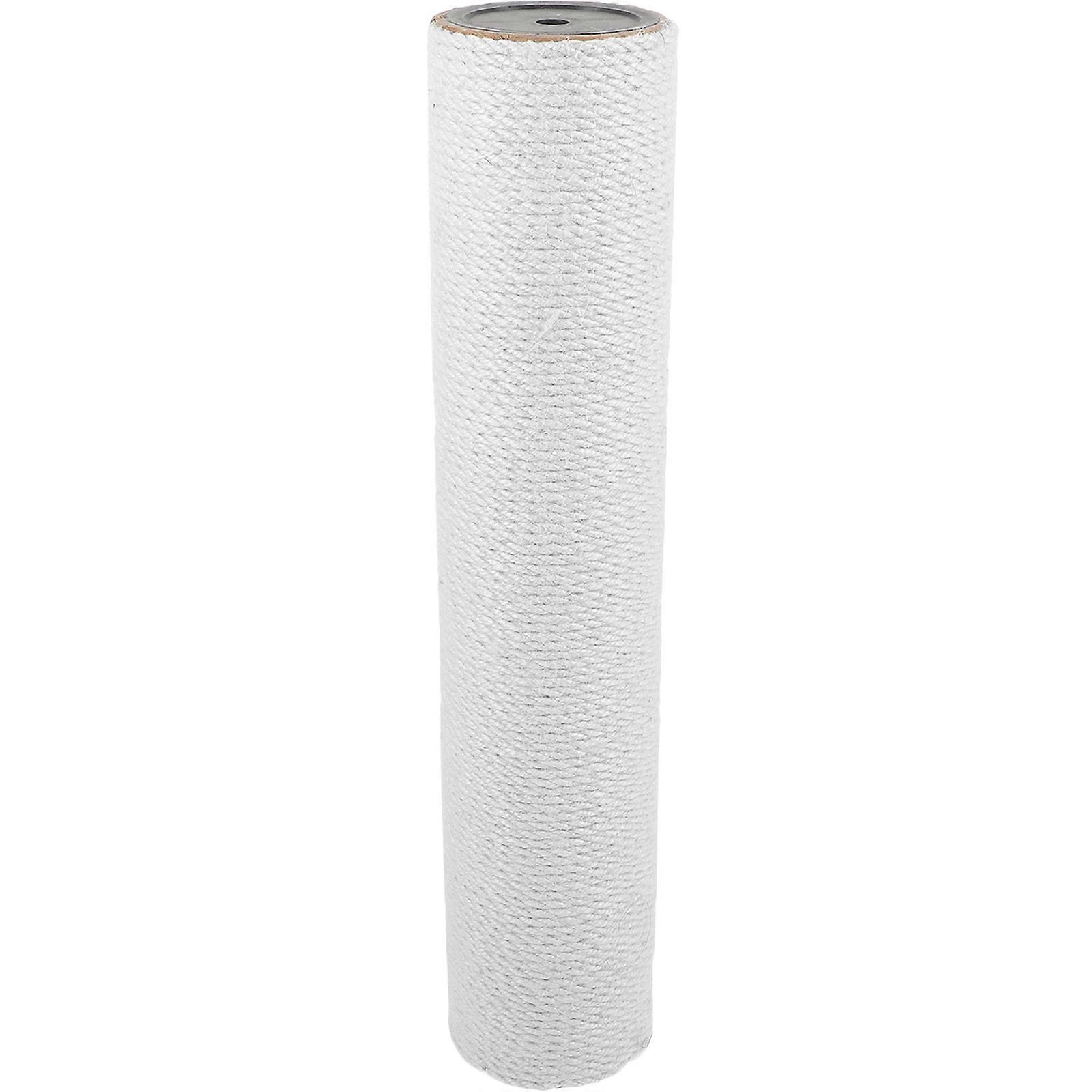 Cat Furniture Cylindrical Shape Cat Claw Scratcher Pole for Kitten Indoor Use 40.00X8.00X8.00CM White Color 1Pack