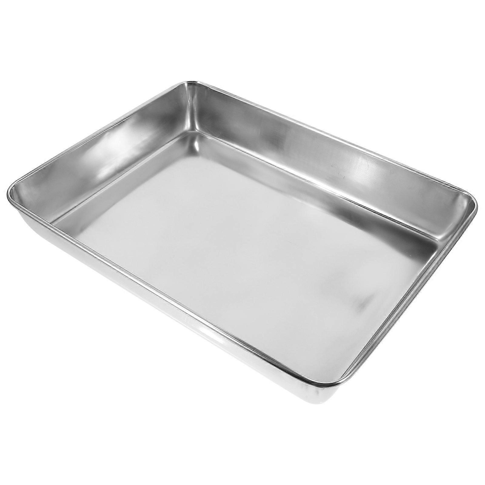 Steel Pigeon Baths Bathing Tool For Pets In High Temperature Weather Silver 41x32cm 1Pcs