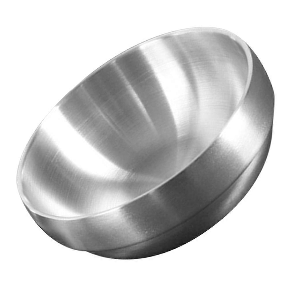Serving Bowl Double Layer Design Kitchen Utensil Heat Insulation Silver 10.00X10.00X4.90CM 1Pack