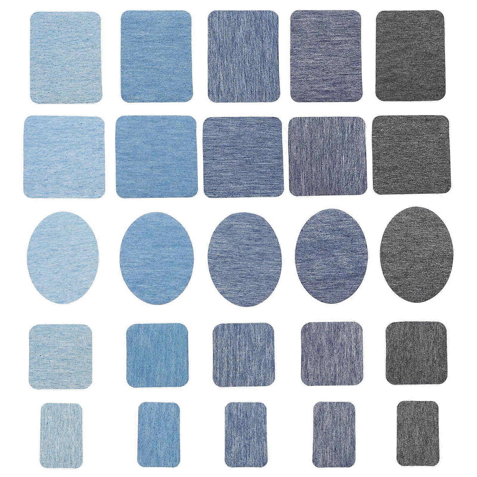 1 Set Jeans Patches Adhesive Clothing Pants Rectangular Circular Cloth