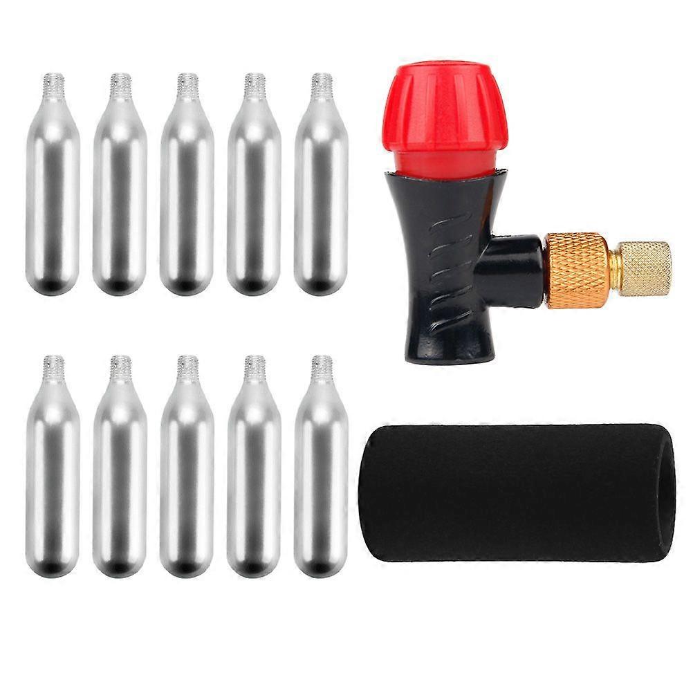 1 Set Co2 Inflator Kit Co2 Inflator 10pcs 16g Co2 Cartridges and Carrying Case
