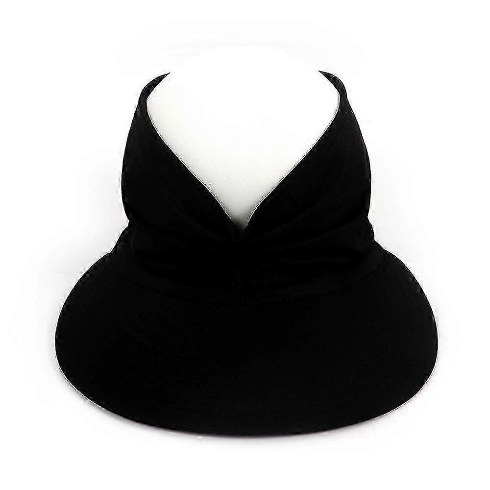 Chapéu de sol de praia de verão feminino dobrável elástico com aba larga Proteção UV