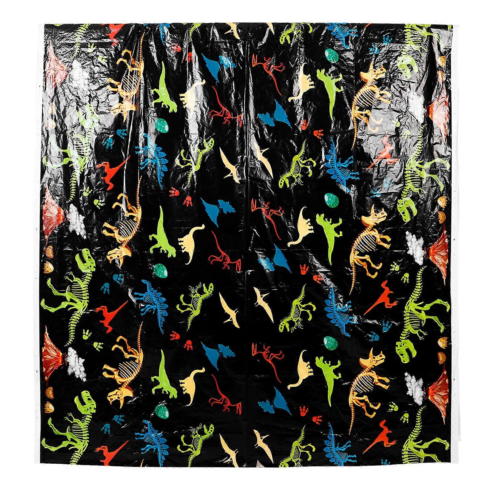 Dinosaur Table Cloth Birthday Party Disposable Rectangular Table Cover Multi 274.00X137.00X0.10cm Waterproof 1Set