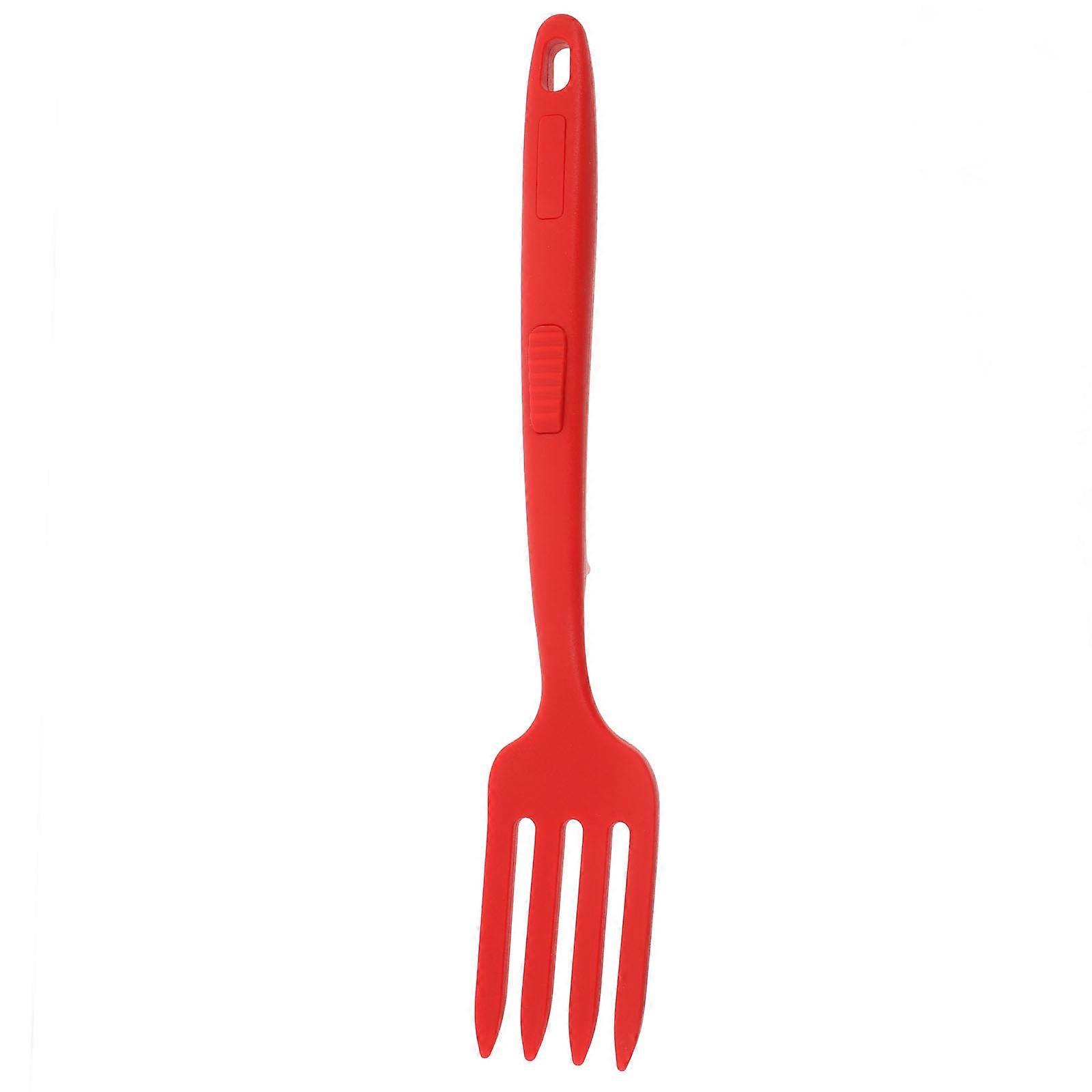 Mixing And Serving Fork Silicone Heat Resistant Nonstick For Home Users 29.50X5.30X2.00CM Red 1Pack