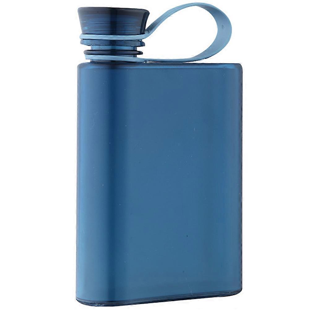 Bottles Flat Bottom Multi-functional for Storing Beverages Stable Placement Easy to Carry Blue 16x10.5cm 400ml 1Pcs