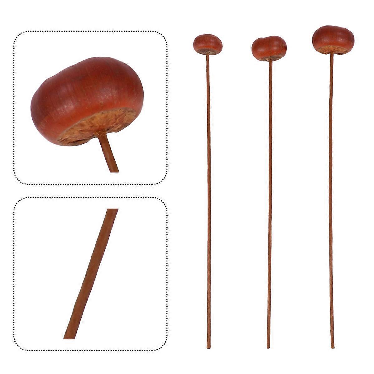 Flowers For Crafting Simulated Wooden Flower Decor Party Atmosphere Medium Smooth 3 Pcs