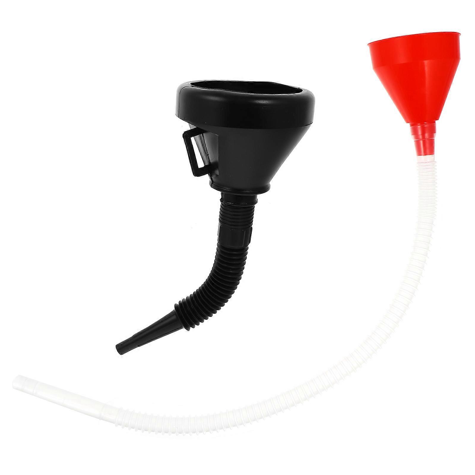 Car Funnel Set with Flexible Spout, Lightweight Plastic Oil Fill Funnel for Automotive Use, Includes Mesh Filter for Engine Oil, Gasoline, Coolant,