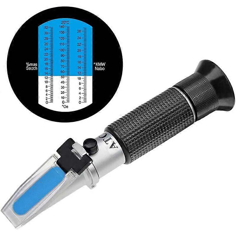 Brix Refractometer with ATC, Portable Brix HydrometerPortable Brix Reader Tester for Measuring Sugar Content in Fruits, Saccharimeter Refractometer