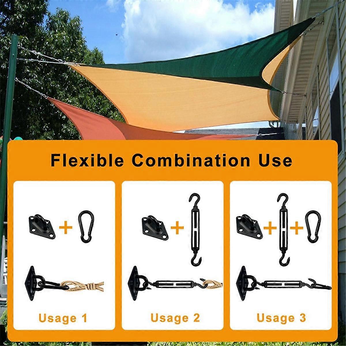 44 Pcs Sun Shade Sail Hardware Kit for Triangle Rectangle Sun Shade Sail Installation,for Patio, Ga