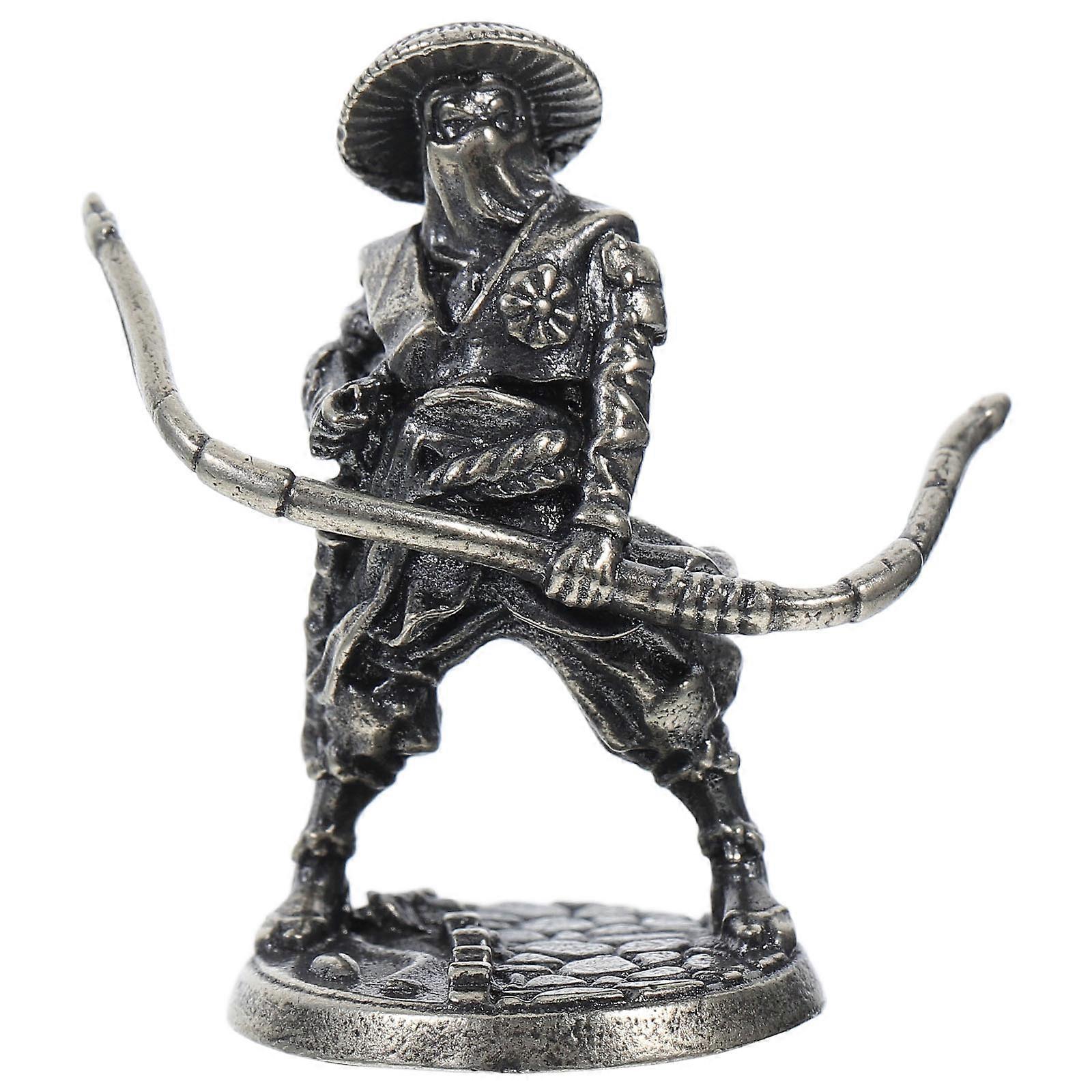 Compact Japanese Samurai Statue Figurine for Tabletop Games & Bonsai Garden Decoration – Collectible Home Accent for Small Spaces