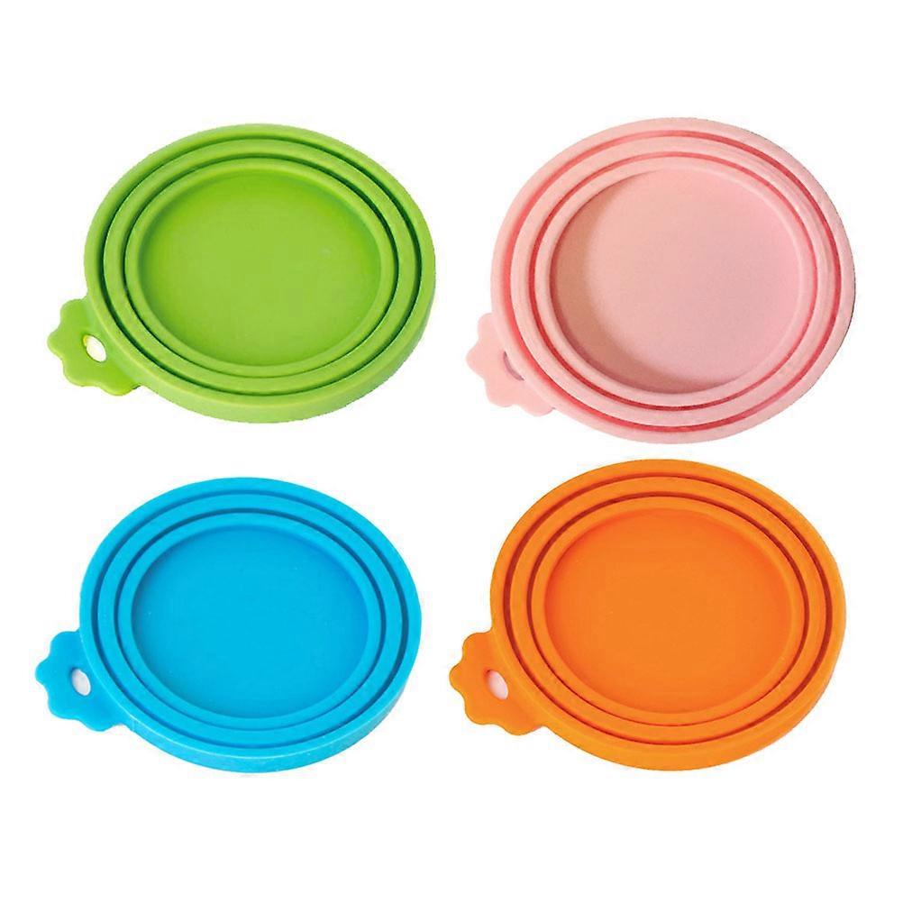 Silicone Food Fresh-Keeping Lids Preservation Suitable for Multi-size Containers Orange 4Pcs