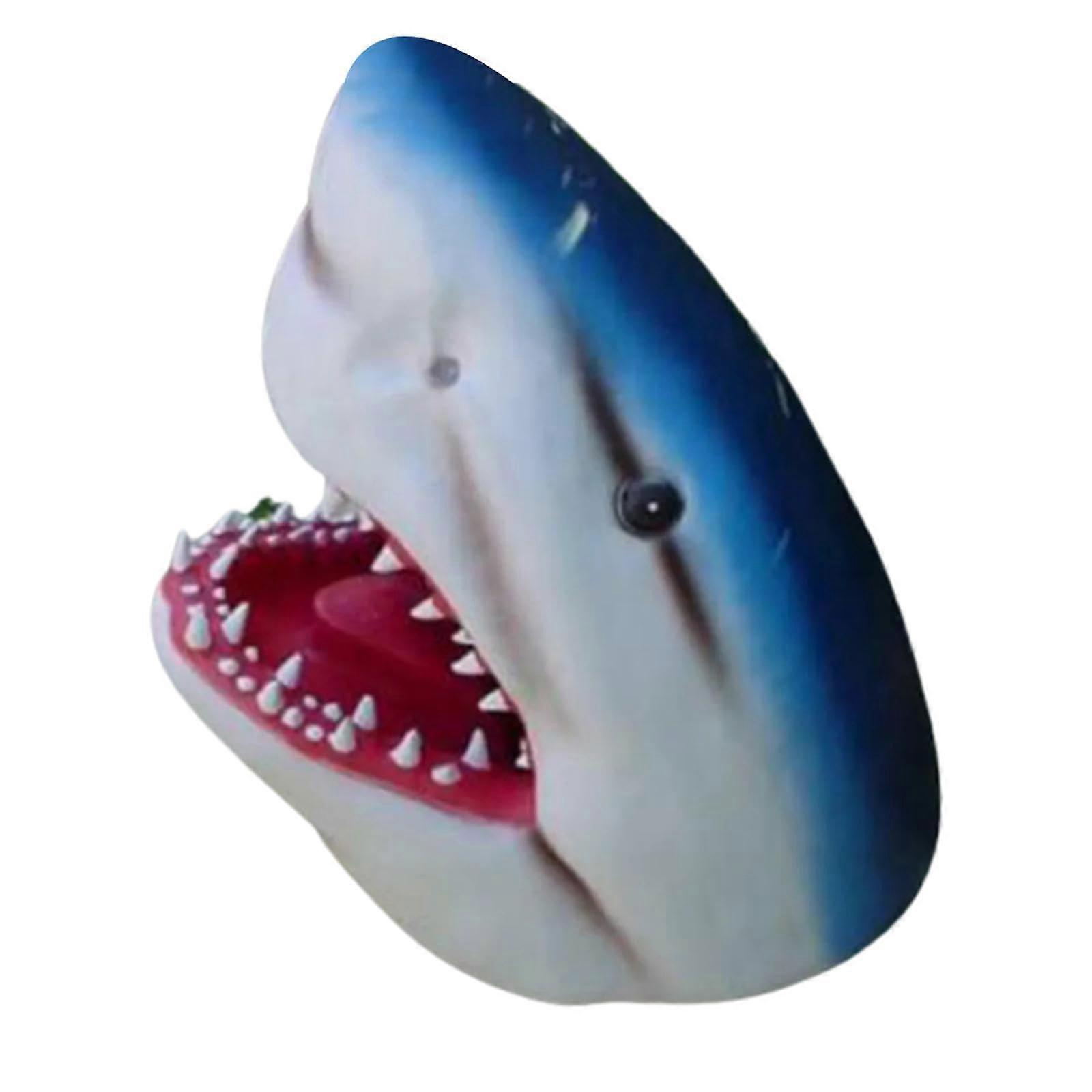 Shark Head Statue - 3D Resin Shark Landscape Sculpture for Lawn, Backyard, Balcony Garden Decoration, 12 Inch
