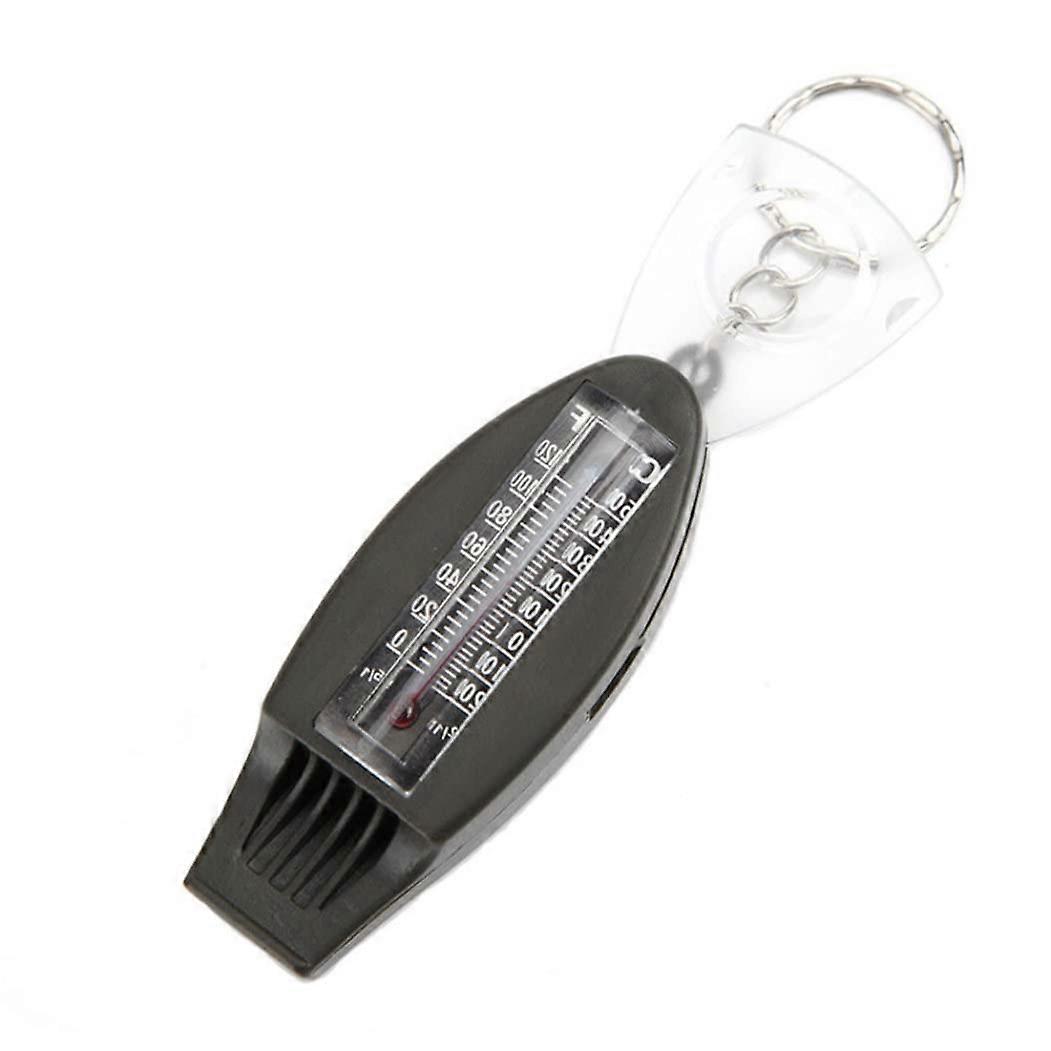 Whistles, Emergency Survival Whistle 4 in 1 Whistles with Compass Thermometer Magnifier for Hiking Camping Army Green