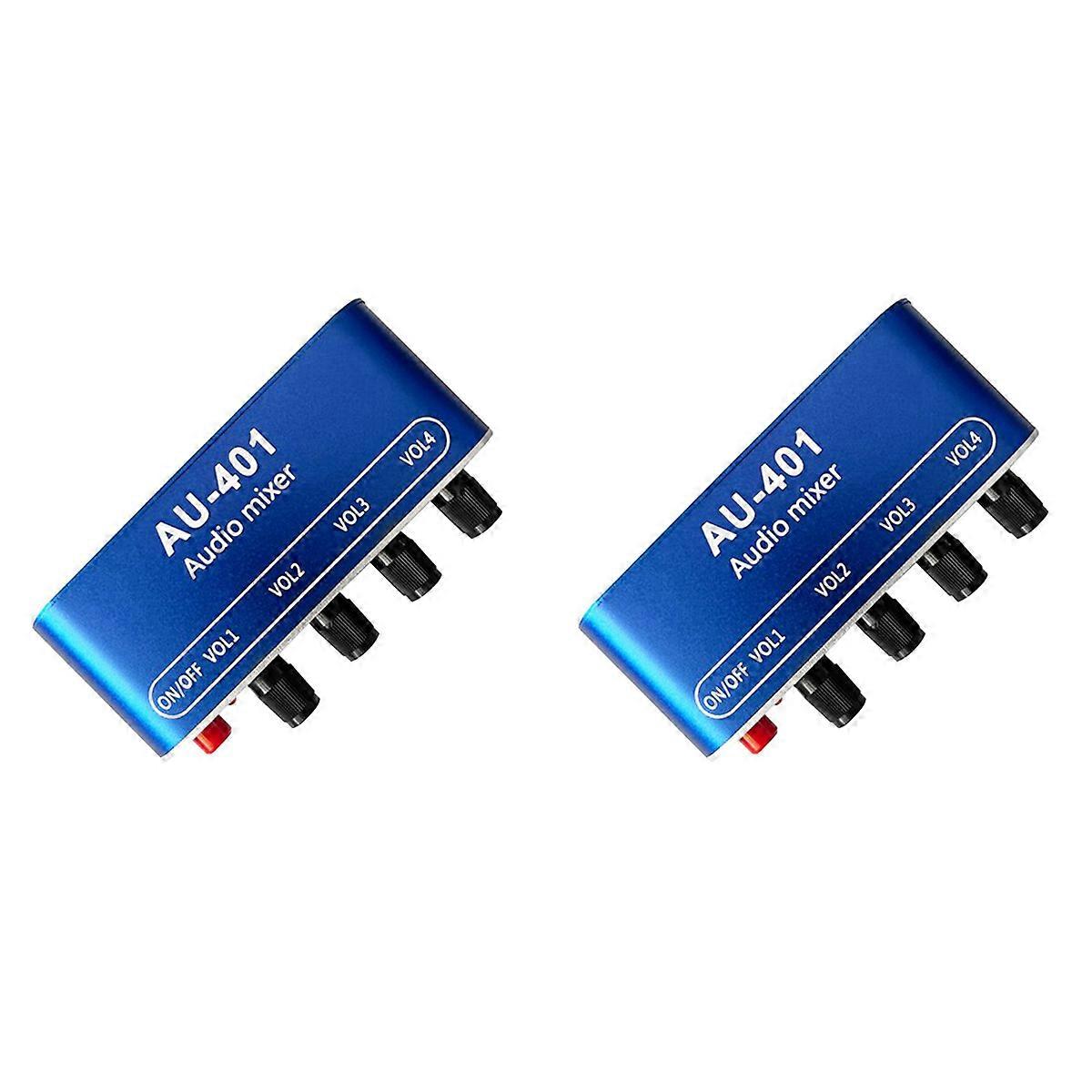 DC 5V-12V AU-401 Stereo Audio Mixer 4 Input 1 Output Individually