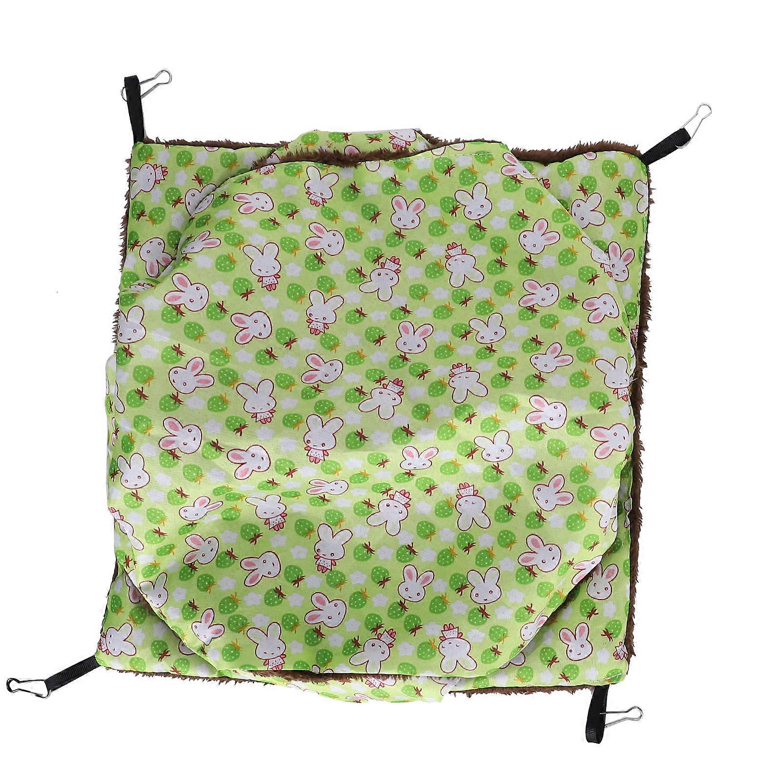 TripleLayer Hammock Small Animal Pet Cage Hamster Soft Warm Sleeping Hanging Bed(30x30cm 11.8x11.8in Large Green)