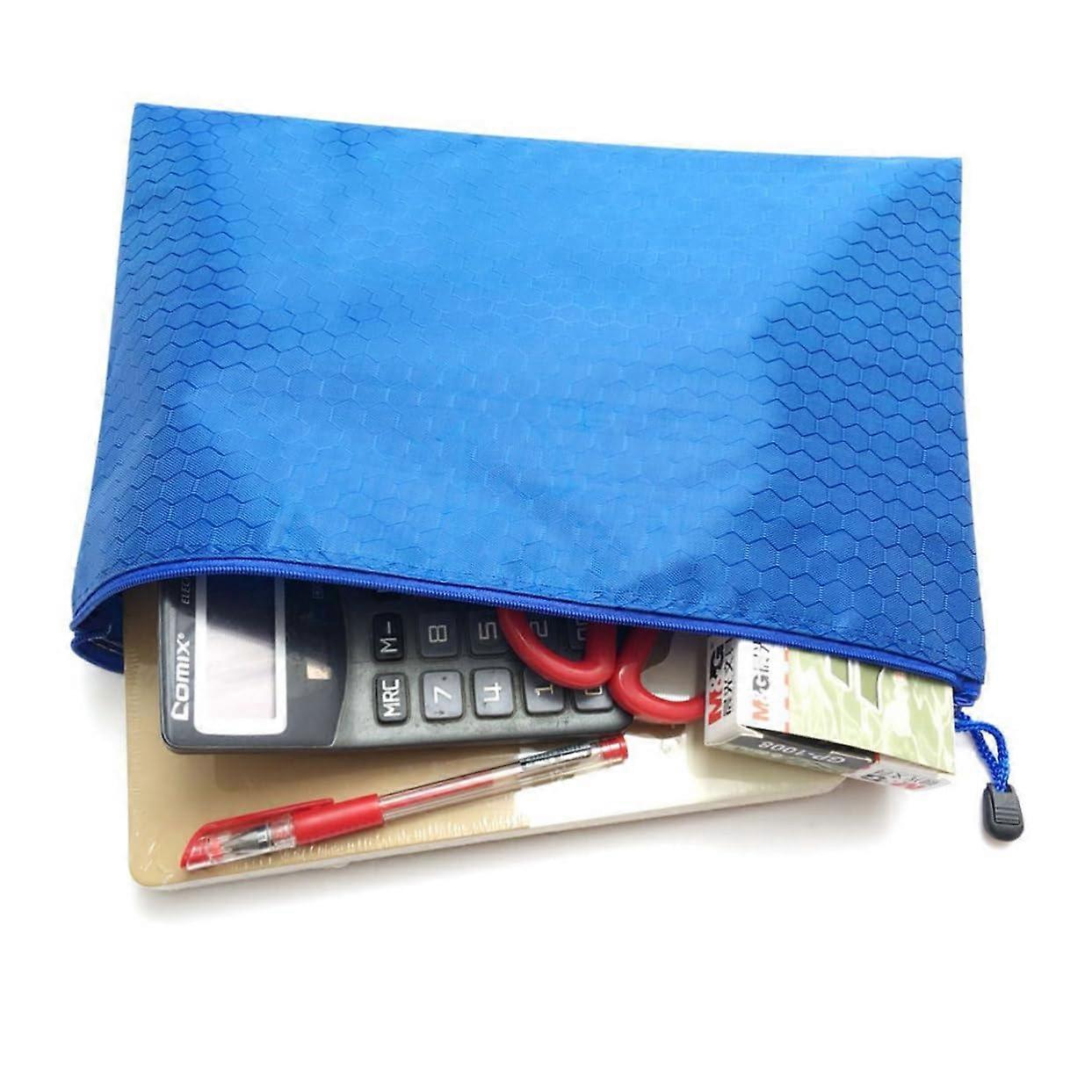 3 Pack Durable Zipper Pouches File Organizer for Office School Travel Cosmetic Storage Random Color