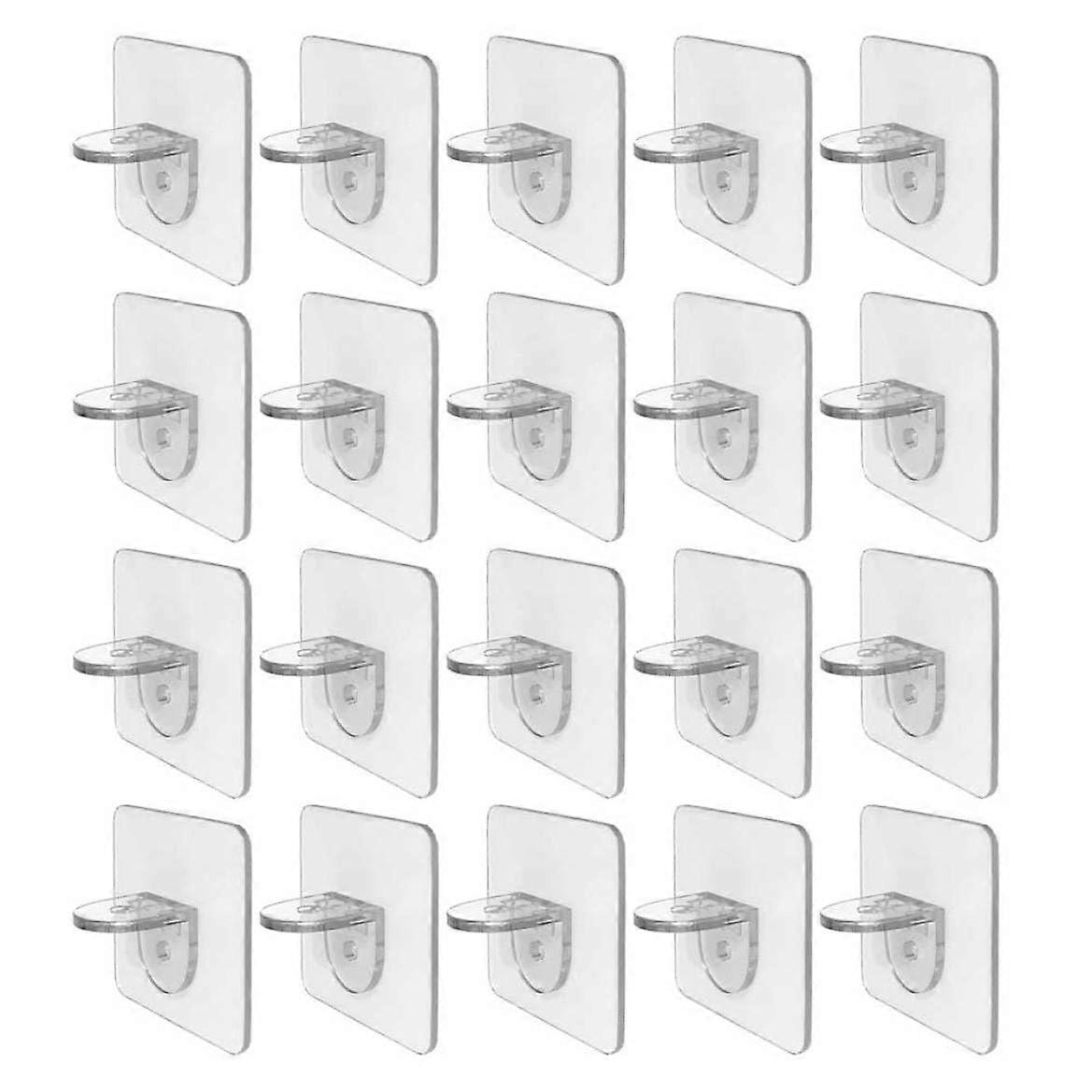 Shelf Support Pegs - Self Adhesive Cabinet Bracket Pins, 20 Pieces, Punch-Free, Durable, Easy Installation