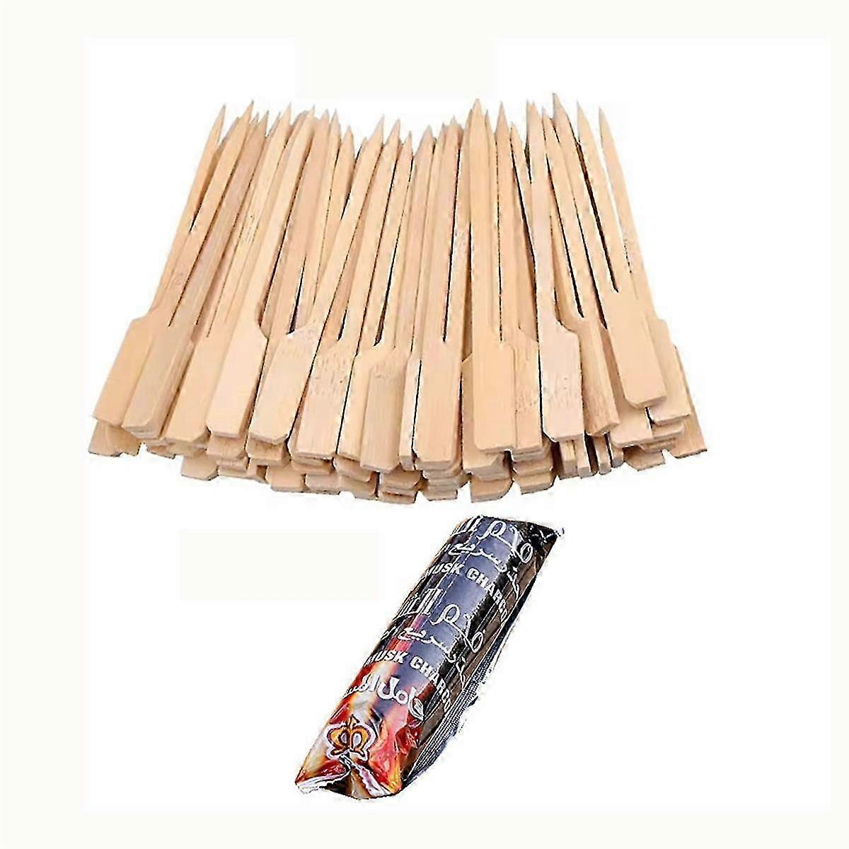 Natural Bamboo Barbecue Tools with Quick-Burning Charcoal for All Types of Banquet Grilling