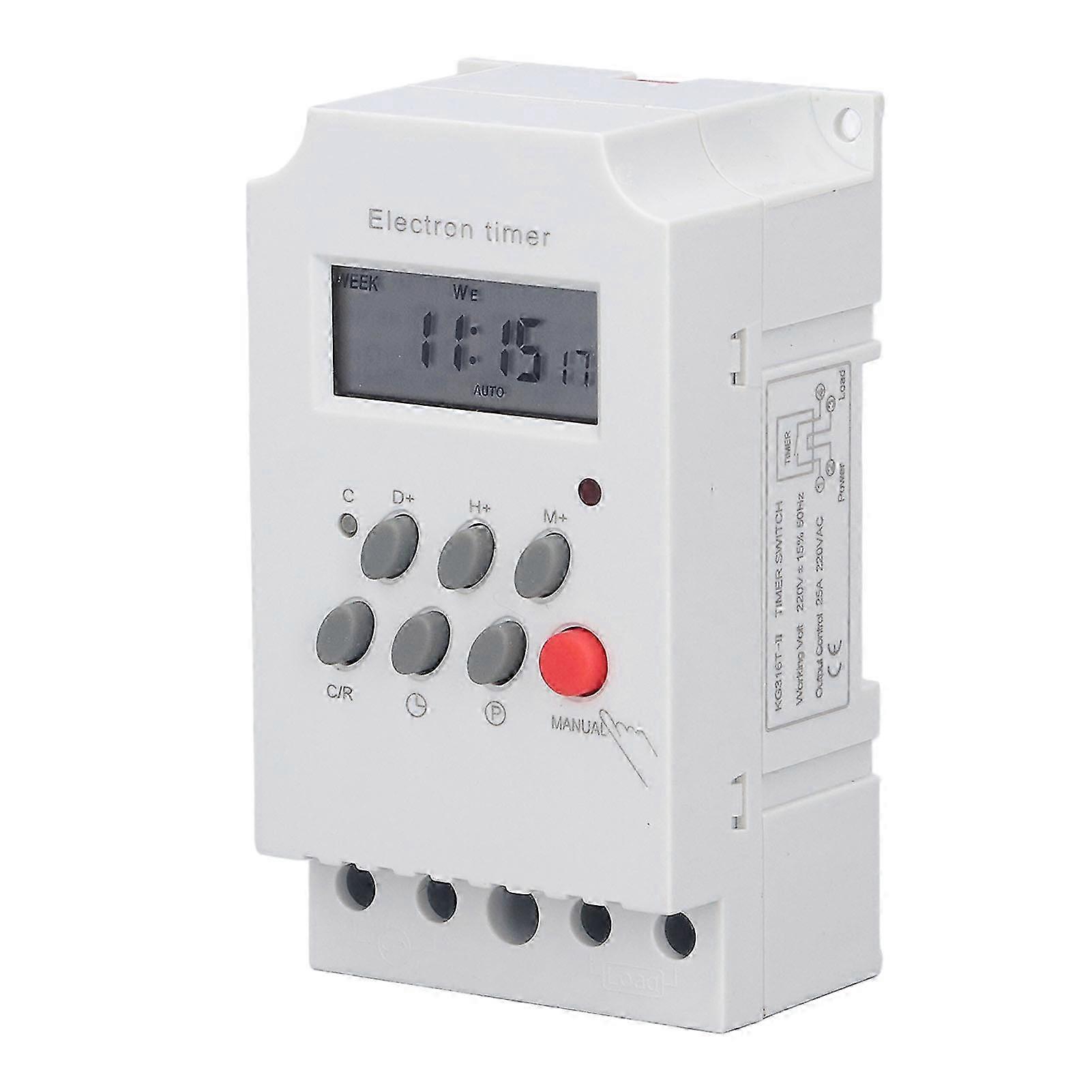 Electronic Timer Switch DIN Rail LCD Microcomputer Intelligent Controller (AC 220V)