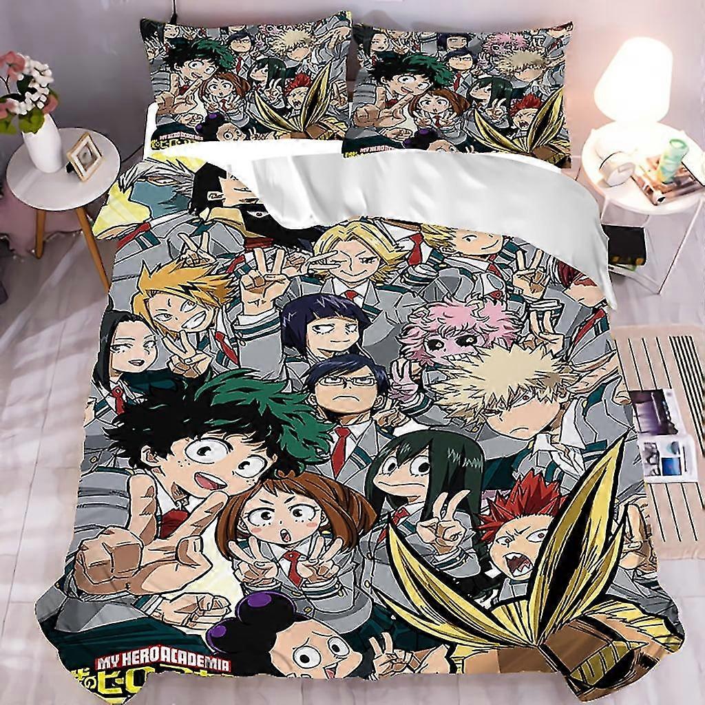 3 PCS Bedding Bed Set - 1 Duvet Cover + 2 Pillowcases with Cool Action Figures������My Hero Academia