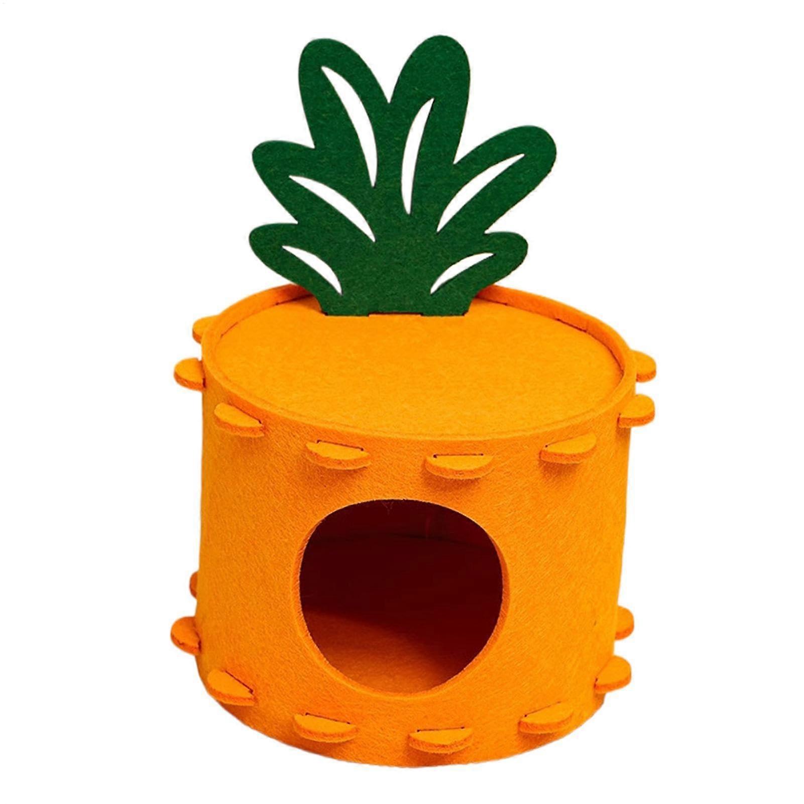 Hamster Bed Tunnel – Soft Felt Hamster Nest, Plush Pineapple Design, Cozy Hideaway for Hamsters and Chinchillas, 30cm