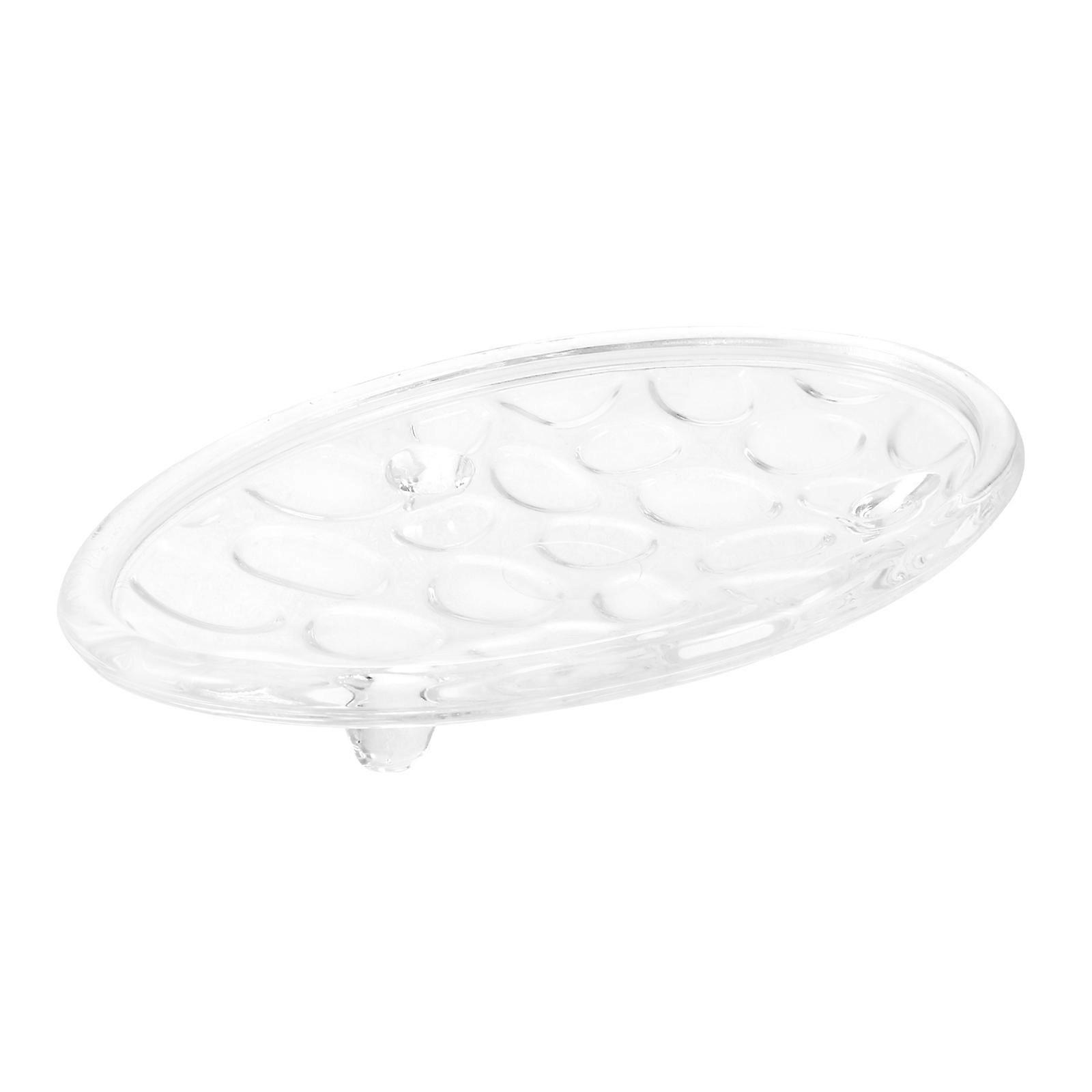 Clear Glass Soap Holder for Bathroom Transparent Soap Tray with Drainage Design, Easy to Clean
