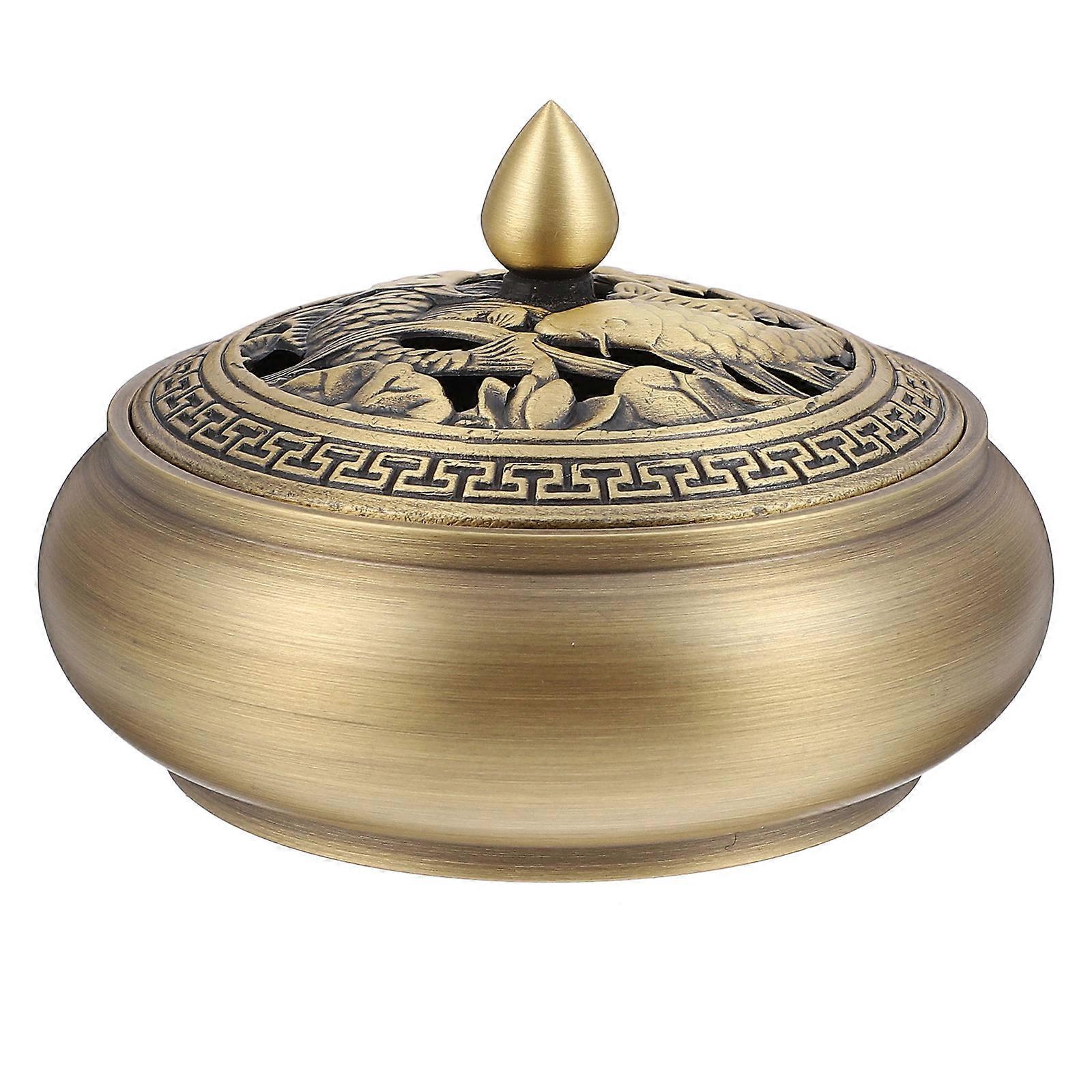 Censer Decoration Air Purification Golden 8.00X8.00X6.00CM Traditional Copper Censer 1 Set