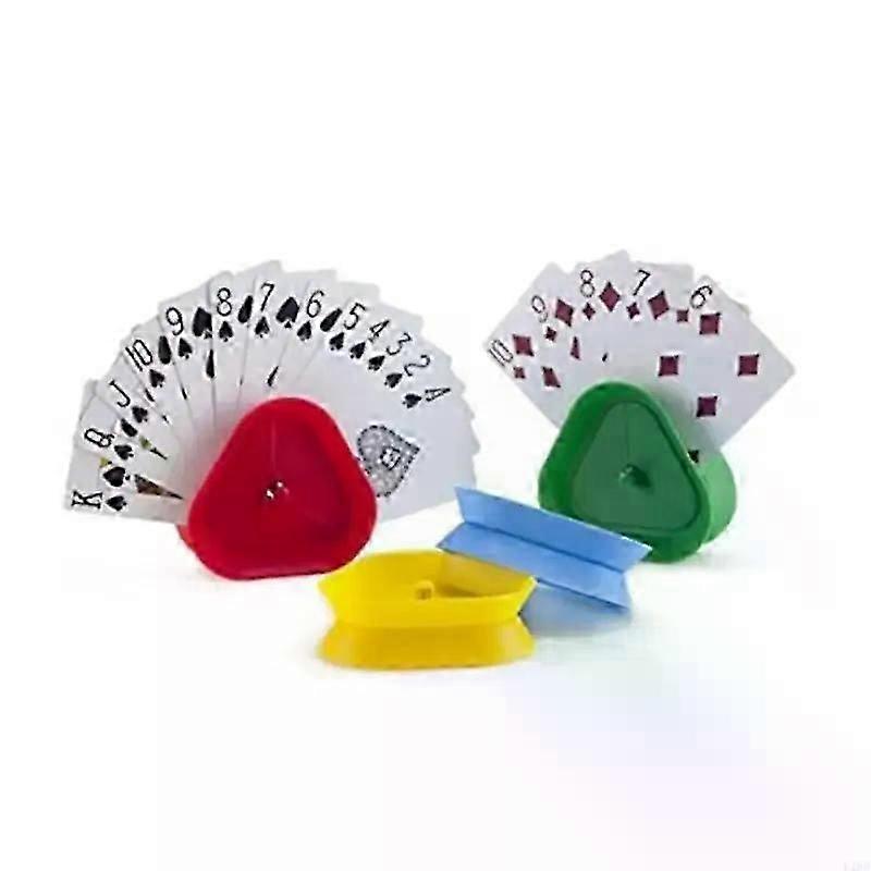 Tabletop Card Holder: Colourful Triangle Stand for Convenient Gameplay Arrangements