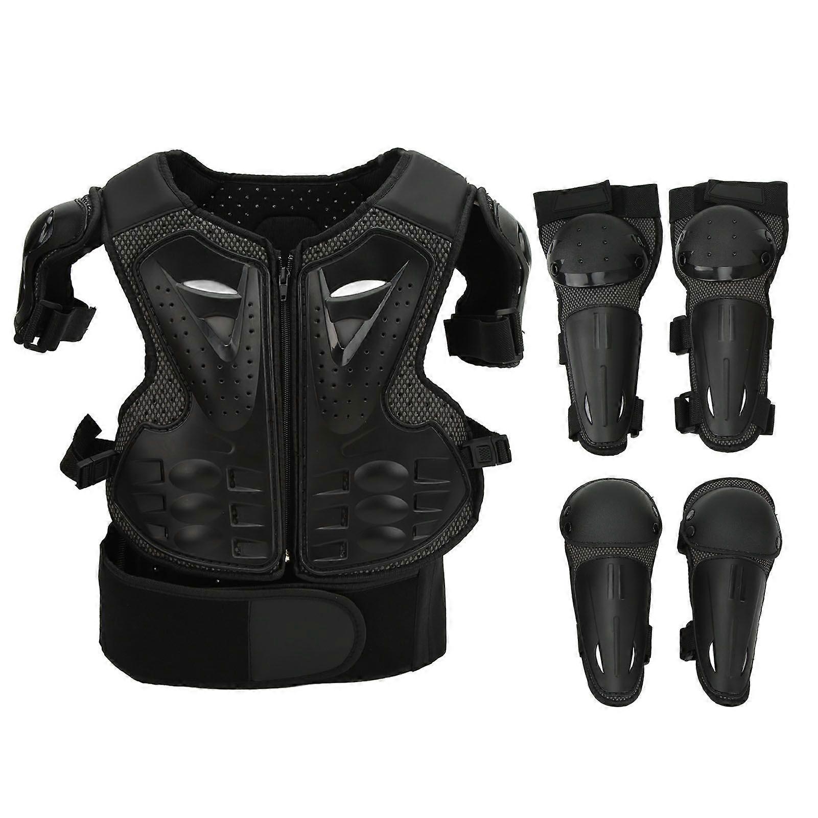 5個キッズオートバイ保護具調節可能なキッズダートバイクライディングギア胸脊椎バックショルダーアーム肘膝YMQX)