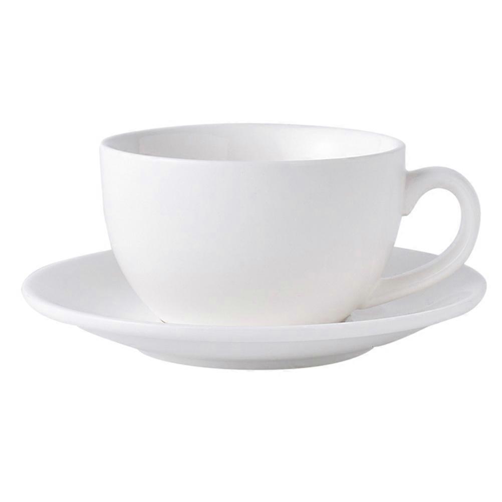 Coffee Cup Saucer Ceramic Simple Style Office Use 290ml Beverage Container 1Set