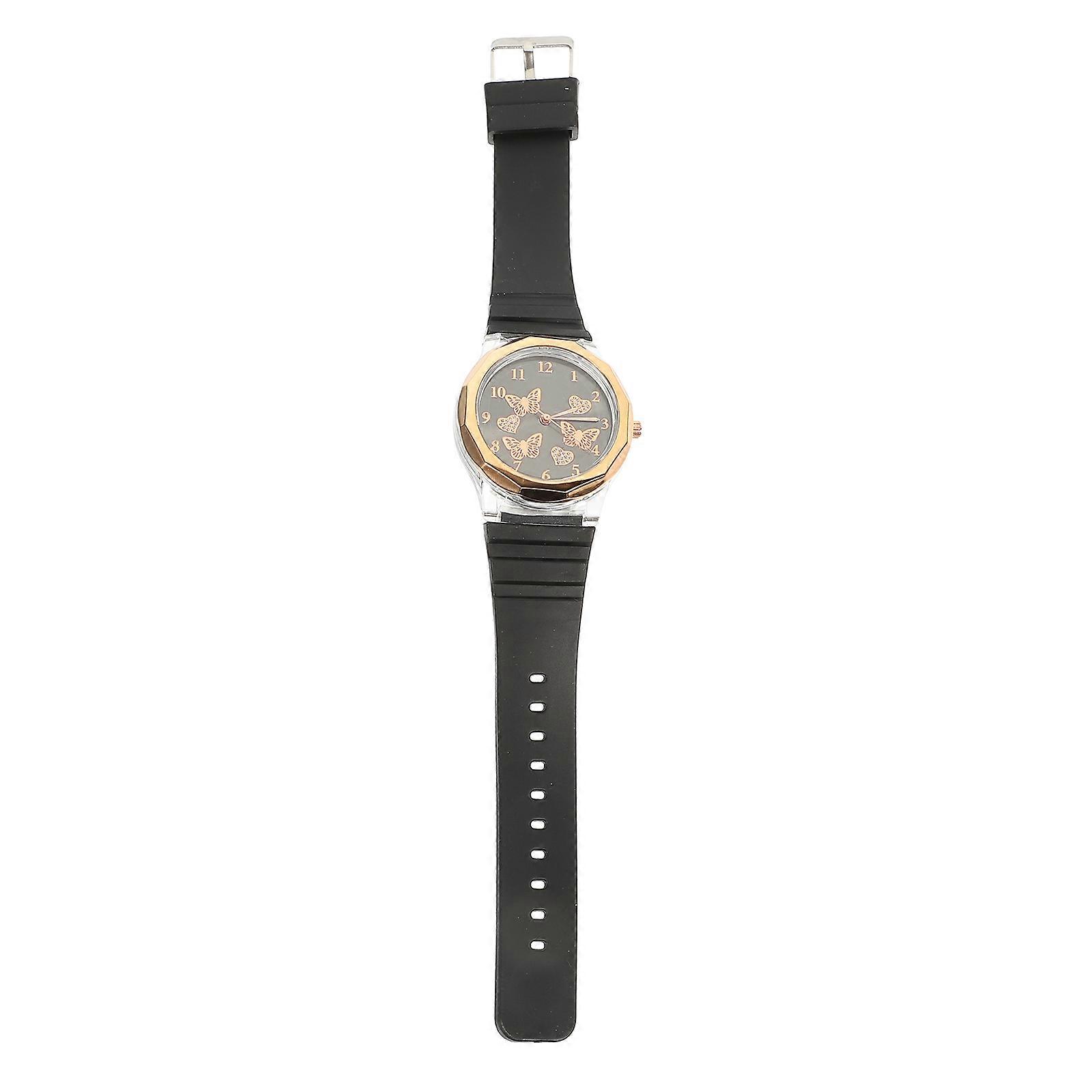 Female Watch Classic Round Shape Butterfly Watch for Daily Use 1Set