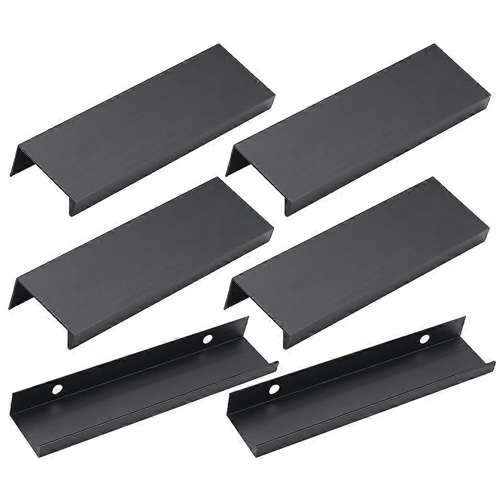 Black Aluminum Edge Pull Handles for Cabinets, Kitchen Drawers & Wardrobes – Rust Resistant, Smooth Finger Pulls, Easy Installation for Home & Indoor