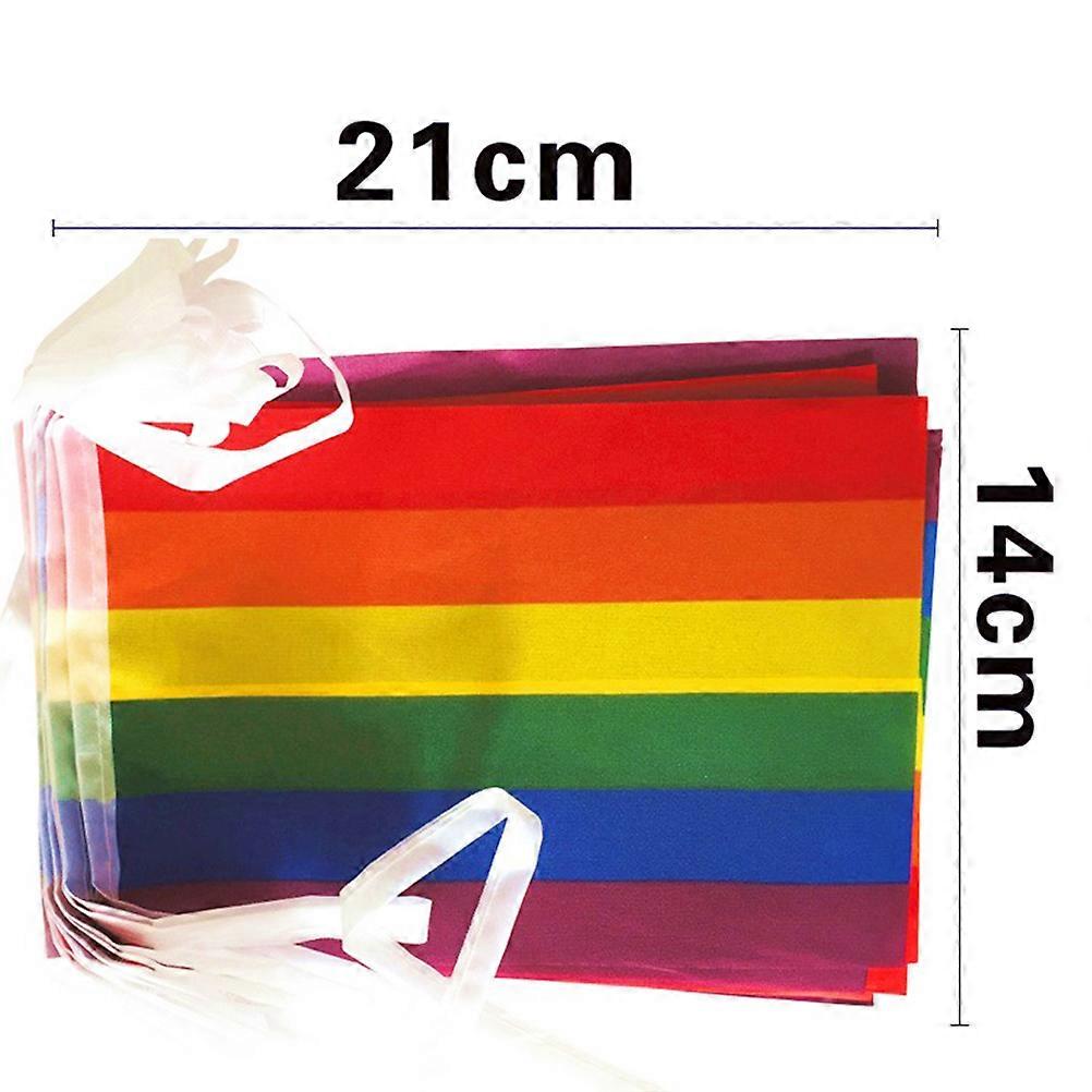 Bunting Flags Outdoor Rainbow Flag Clusters for Shop Mall Square Festive Signs Polyester 7M 1Set