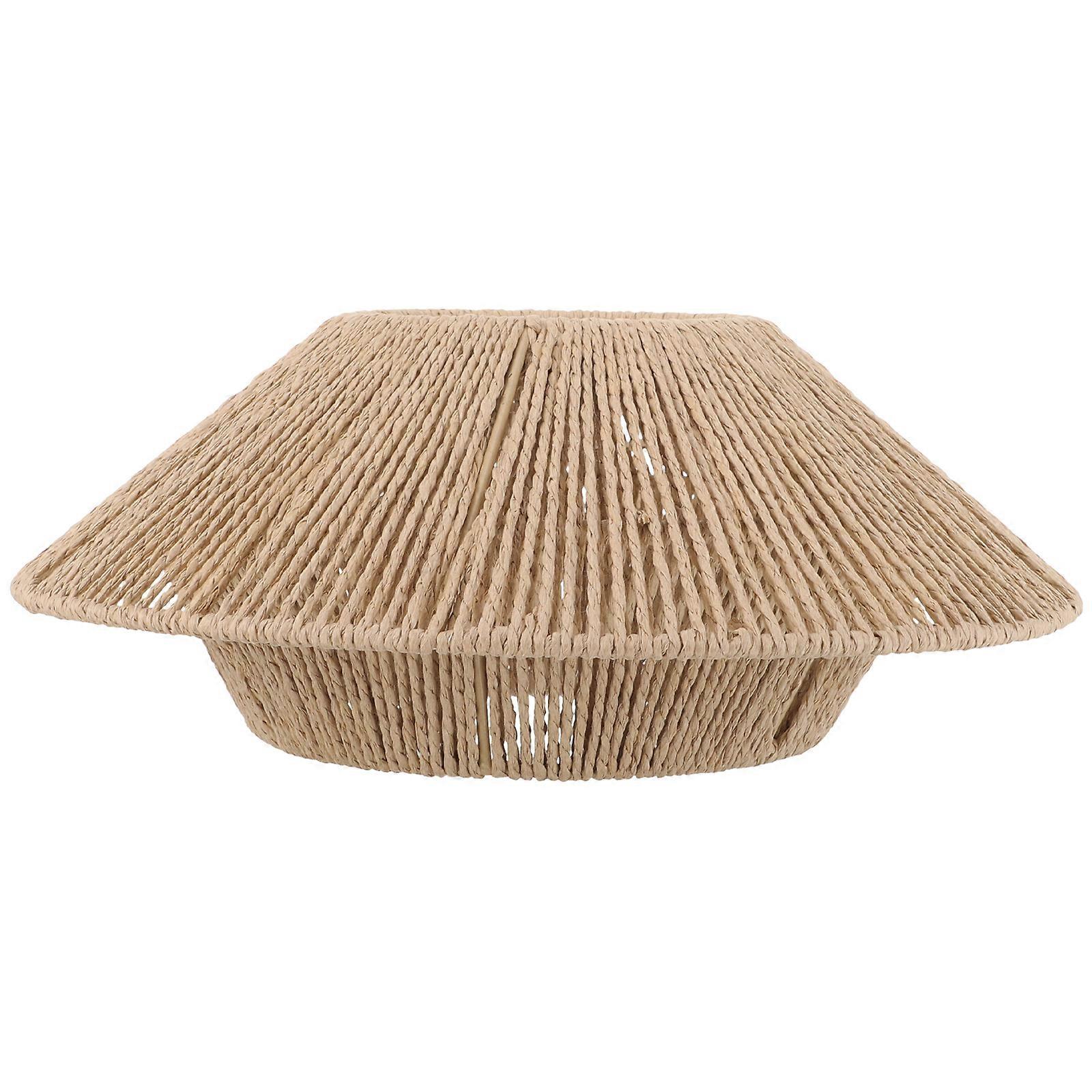 Rustic Lamp Shade Round Rattan Lamp Shades Simple Style Home Decoration 12×12×4.7in 1Pack