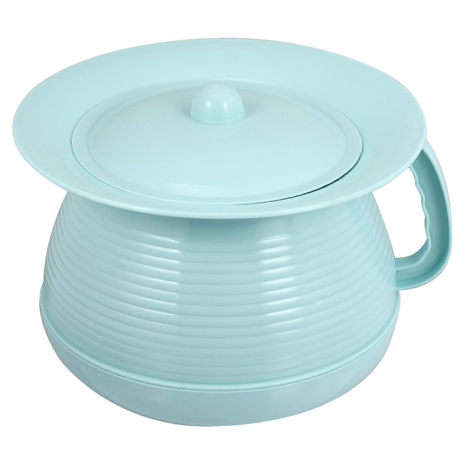 Portable Commode For Elderly Durable Urinal Pot Home Use Blue 21X21X13.5CM 1Set