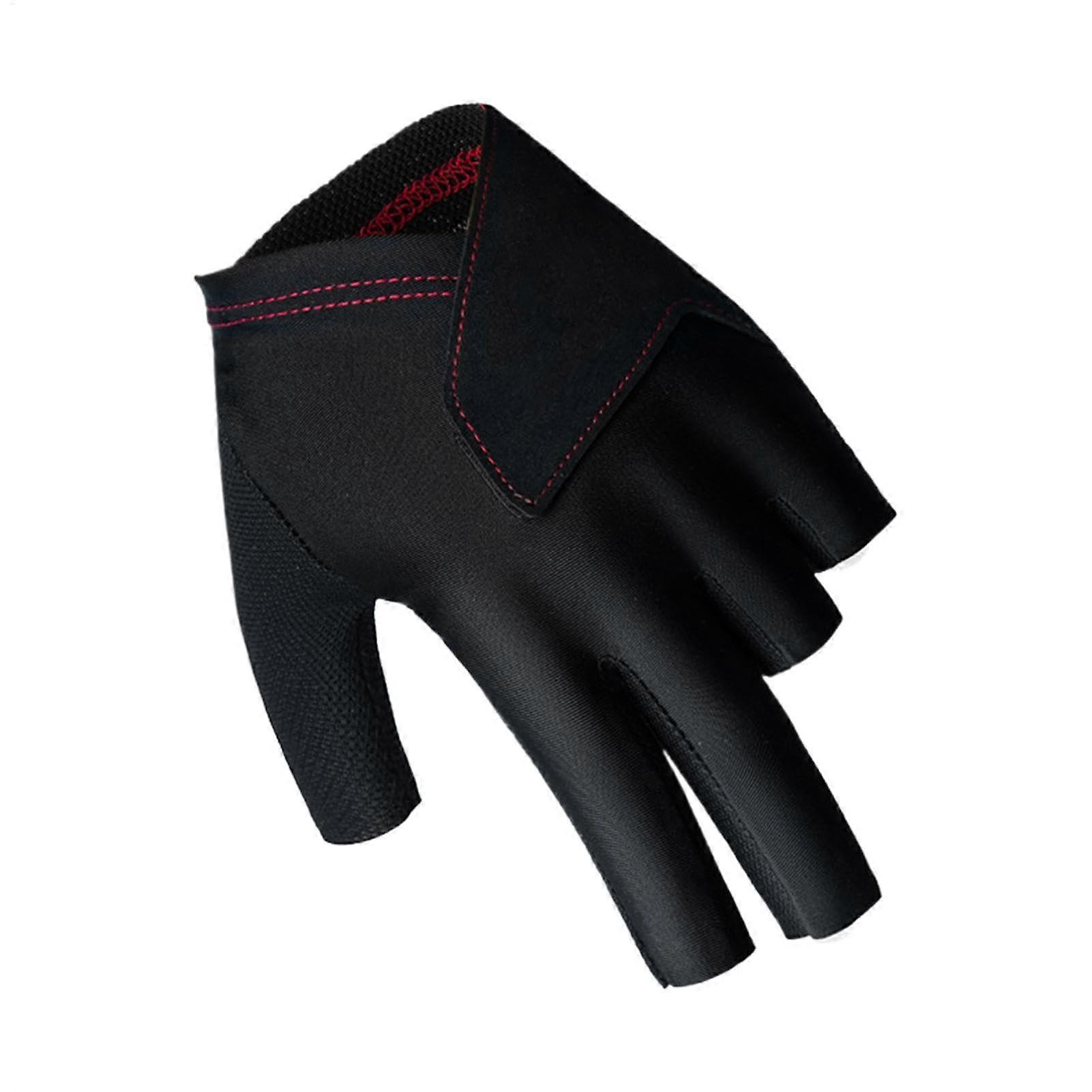 Pollette Pool Gloves, Three Gloves Left Adjustable Taco Guard for Billiard Taco, Quick Drying Glove for Soft Nylon, Elastane, SIL