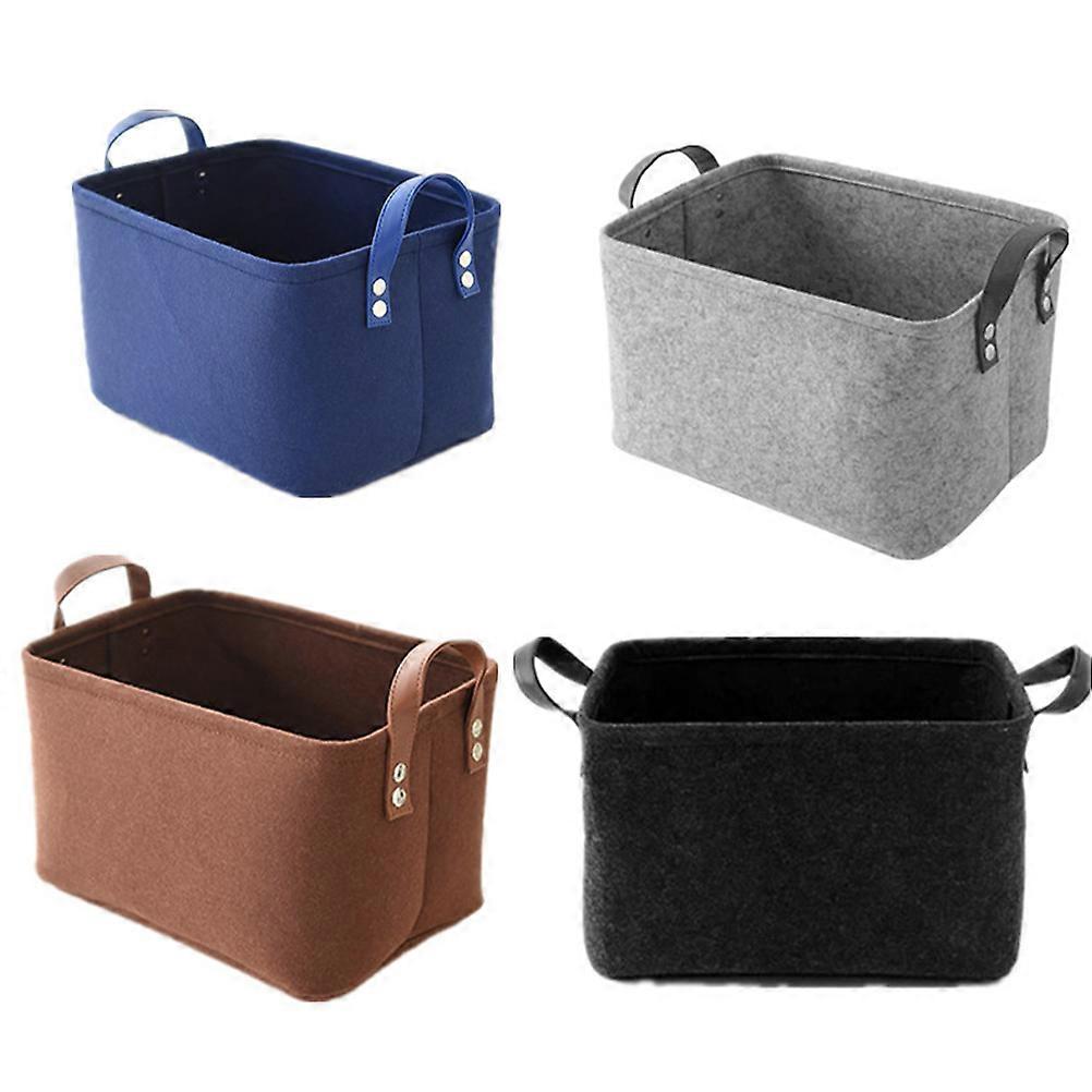 Felt Bins for Storage Portable Home Use Light Grey 33*23cm Square Simple 1Pcs