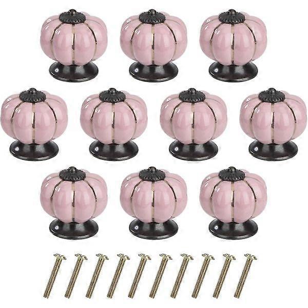 10 pcs pink cabinet knobs round door knobs Pumpkin shape pull handle Rock blue L