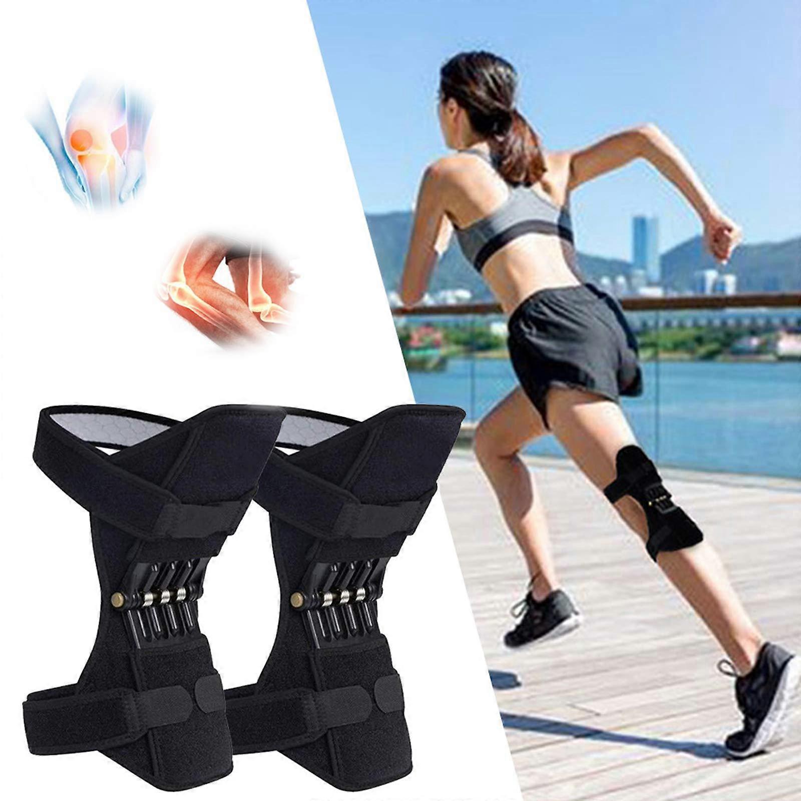Knee Support Orthotic Spring Powerlift Booster Pads for Arthritis and Weak Legs, Adjustable Size with Rebound Spring Technology