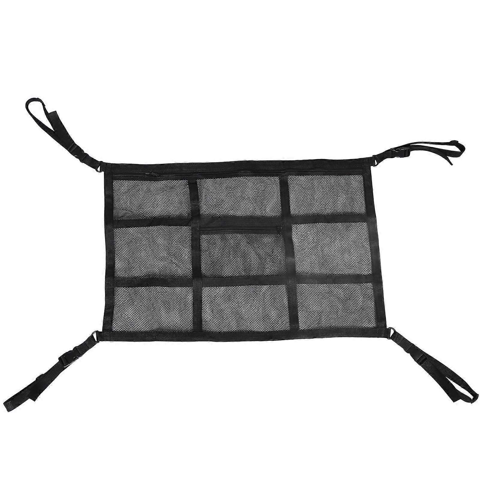 Car Ceiling Cargo Net Organizer with Compartments Waterproof Storage Net for Cars, SUVs, and Camping Easy Installation Multifunctional and Durable