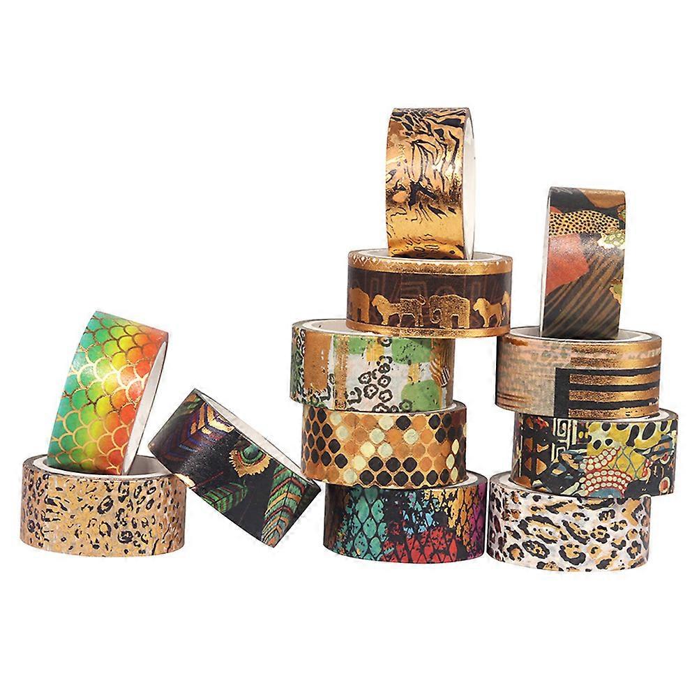 12 Rolls Animal Printed Washi Tape Decorative Masking Tapes for Arts and Wrapping