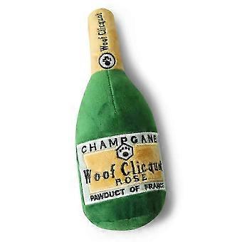 Hond pluche speelgoed piepende champagne wijnfles vorm bijtbestendig kauwspeelgoed voor het reinigen van tanden