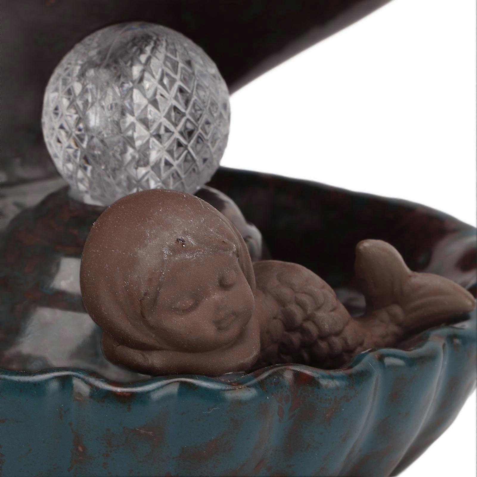 Incense Holder European Style Shell Shape LED Lamp Backflow Aromatherapy Furnace Ceramic Crafts Home Decoration