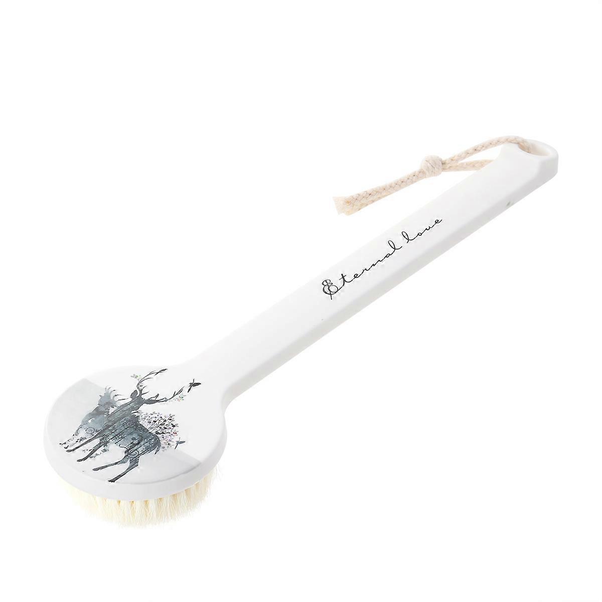 Printed Bath Scrubber Back Shower Brush For Men Long Handle Nylon Material 1Pack